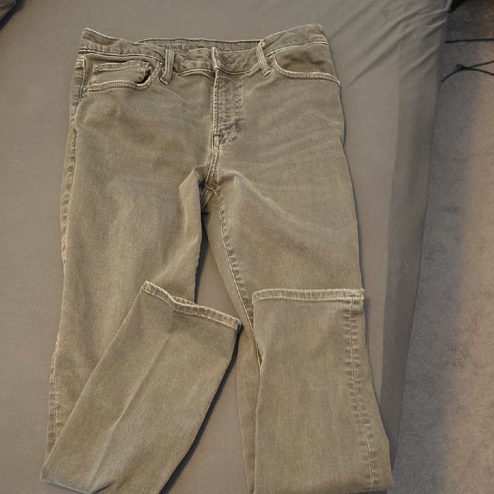 aerie Men's Olive Slim Straight Jeans